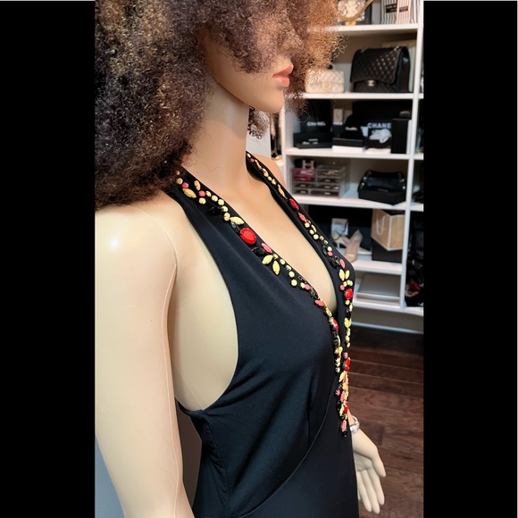 Victoria’s Secret Black Halter Dress with Gorgeous Beaded Neck Detail. SizeM - Picture 8 of 10